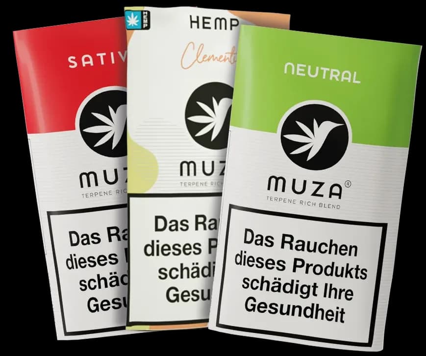 MUZA Tabakersatz Sortiment: Herbal- und Hemp-Sorten als tabakfreie Alternative