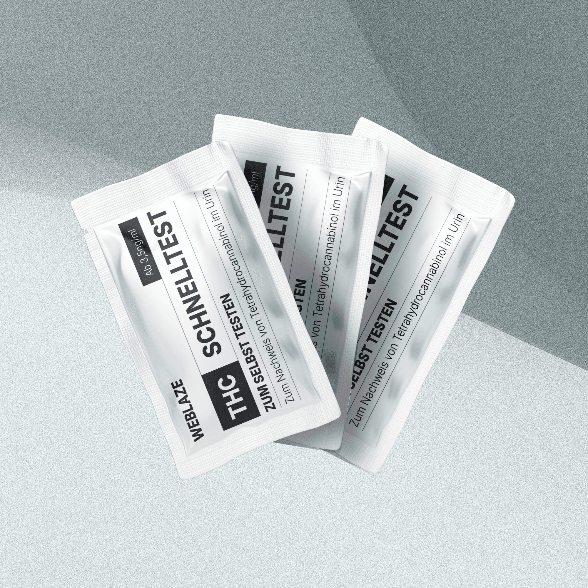 THC Schnelltest für den Eigengebrauch, Einzelverpackungen, geeignet zum Nachweis von Tetrahydrocannabinol im Urin – praktischer Test für CBD-Konsumenten.