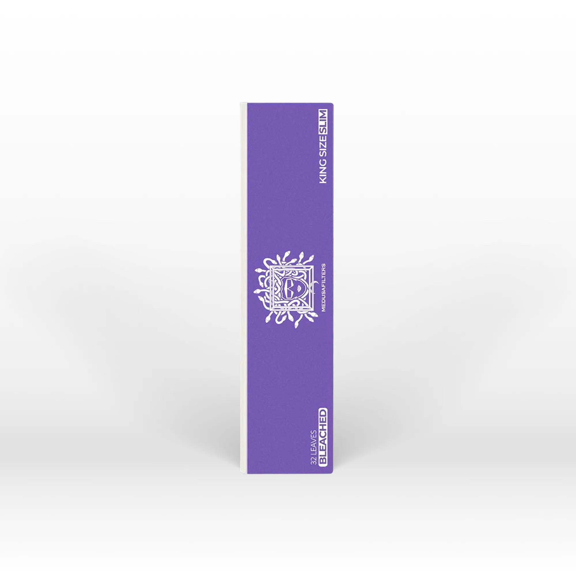 Violette King Size Slim Drehpapier-Packung, gebleicht, 32 Blätter, weißes Ornamentlogo