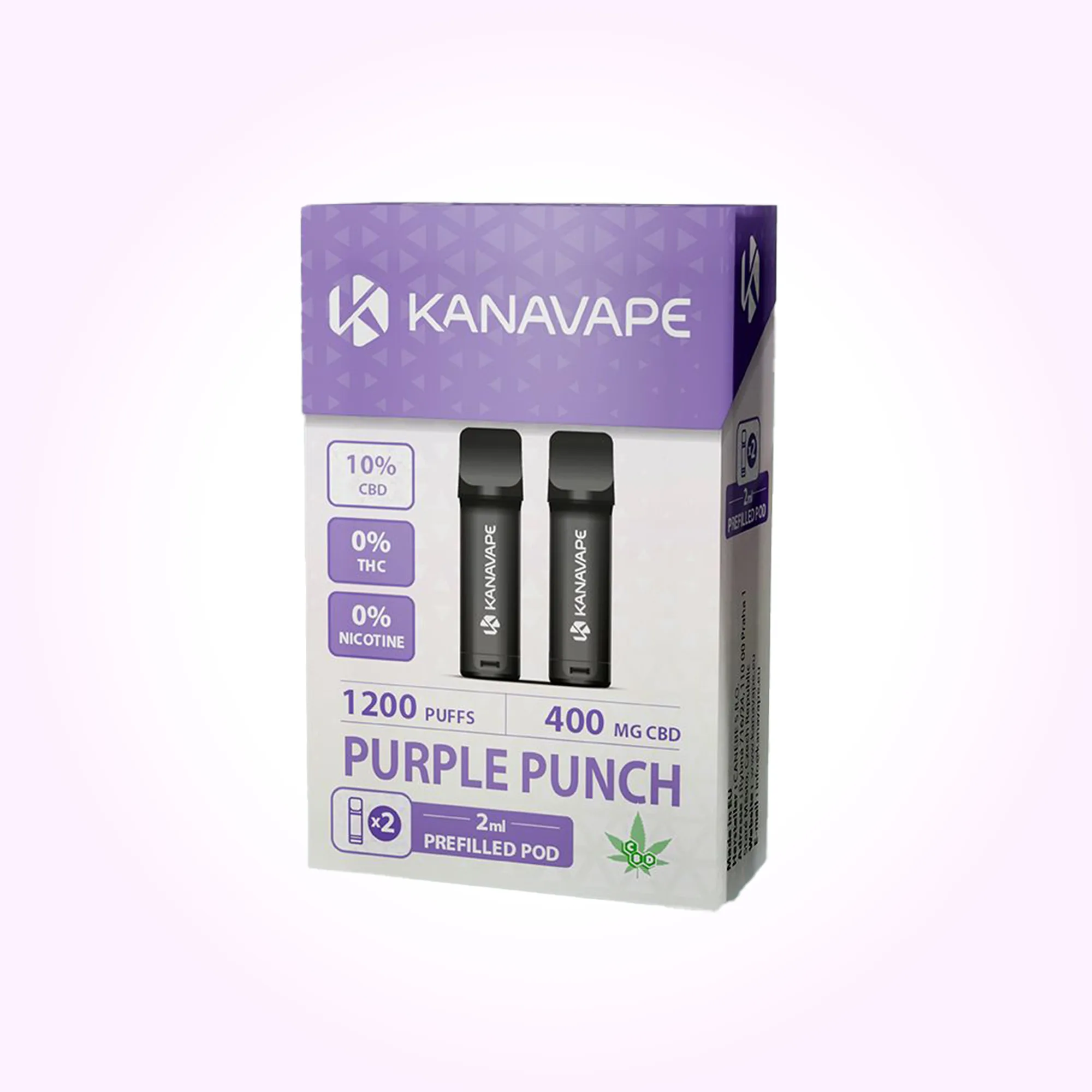 Kanavape Purple Punch Vapeset, 2x vorgefüllte Pods 2ml, 400mg CBD, 0% THC/Nikotin