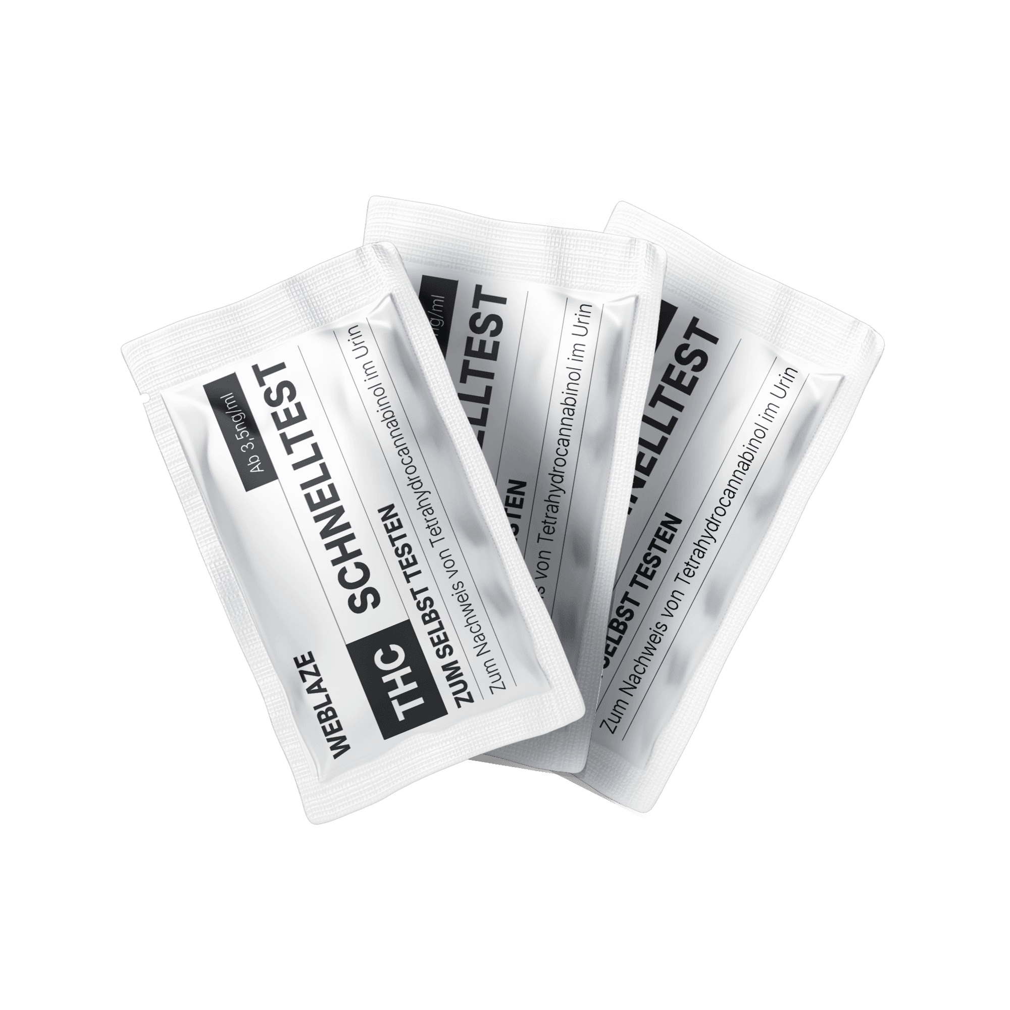 THC-Schnelltest-Set für den Urin-Nachweis von Tetrahydrocannabinol, Produkt von Weblaze. Ideal für Selbsttests.