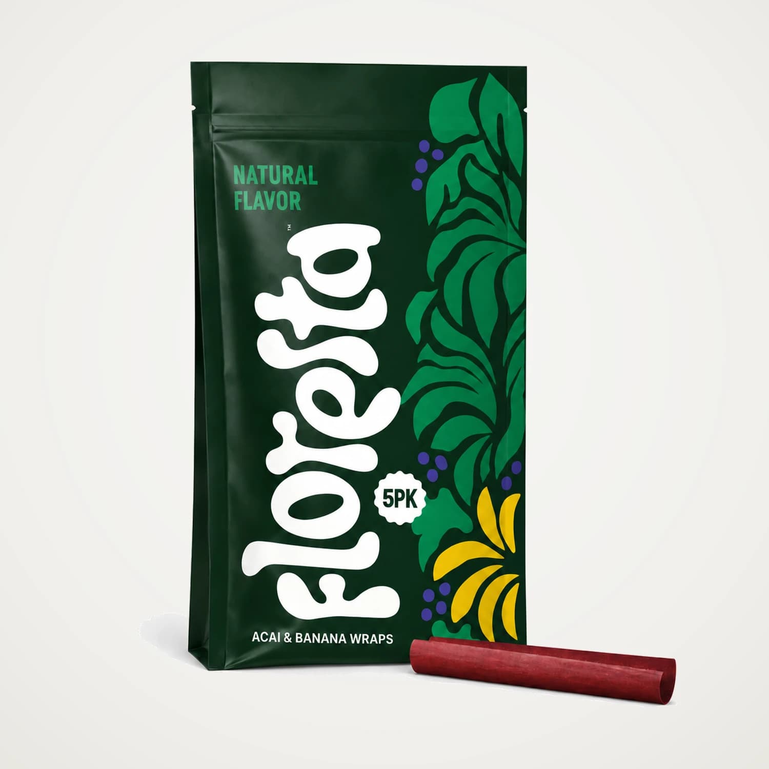 Floresta Blunt Wraps Sorte Natural, tabakfrei, Verpackung mit Wrap